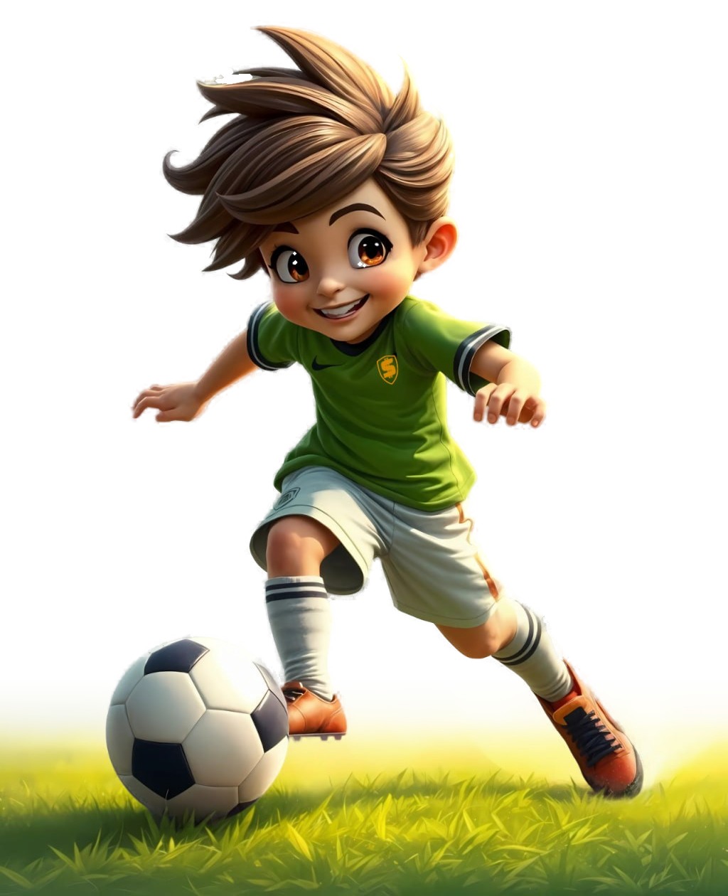 Mascote Pagasys - menino jogando futebol